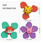 Set 3 jucarii cu ventuza spinner pentru bebelusi spinner silicon 10 luni plus - imagine 2