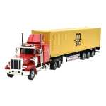 Macheta Camion American container metalic cu remorca MSC 36 cm lumini si sunete pull back