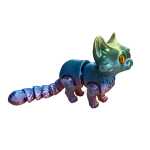 Pisica articulata 3D Coldplay Toy figurina flexibila curcubeu articulata - imagine 3