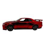 Macheta Nissan GTR R34 rosu scara 1:32 replica metal lumini si sunete usi deschise - imagine 4