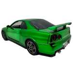 Macheta Nissan GTR R34 verde scara 1:32 replica metal lumini si sunete usi deschise - imagine 11