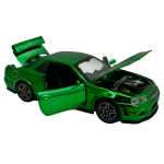Macheta Nissan GTR R34 verde scara 1:32 replica metal lumini si sunete usi deschise - imagine 13