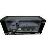 Macheta Camion Basculanta Gri 1:32 replica metal cu bena mobila roti cauciuc