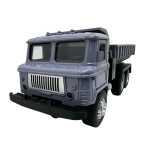 Macheta Camion Basculanta Gri 1:32 replica metal cu bena mobila roti cauciuc - imagine 4