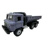 Macheta Camion Basculanta Gri 1:32 replica metal cu bena mobila roti cauciuc - imagine 5