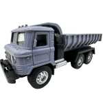 Macheta Camion Basculanta Gri 1:32 replica metal cu bena mobila roti cauciuc