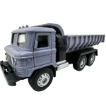 Macheta Camion Basculanta Gri 1:32 replica metal cu bena mobila roti cauciuc