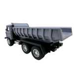 Macheta Camion Basculanta Gri 1:32 replica metal cu bena mobila roti cauciuc - imagine 8
