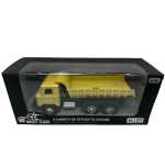 Macheta Camion Basculanta crem 1:32 replica metal cu bena mobila roti cauciuc - imagine 3