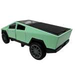 Macheta Tesla Cybertruck verde replica metal scara 1:36 lumina si sunet - imagine 4