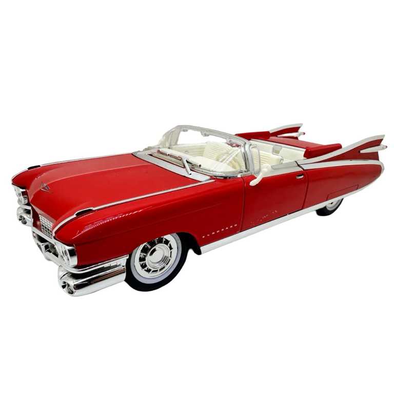 Macheta Cadillac Eldorado 1:24 rosie replica metal lumini si sunete usi deschise