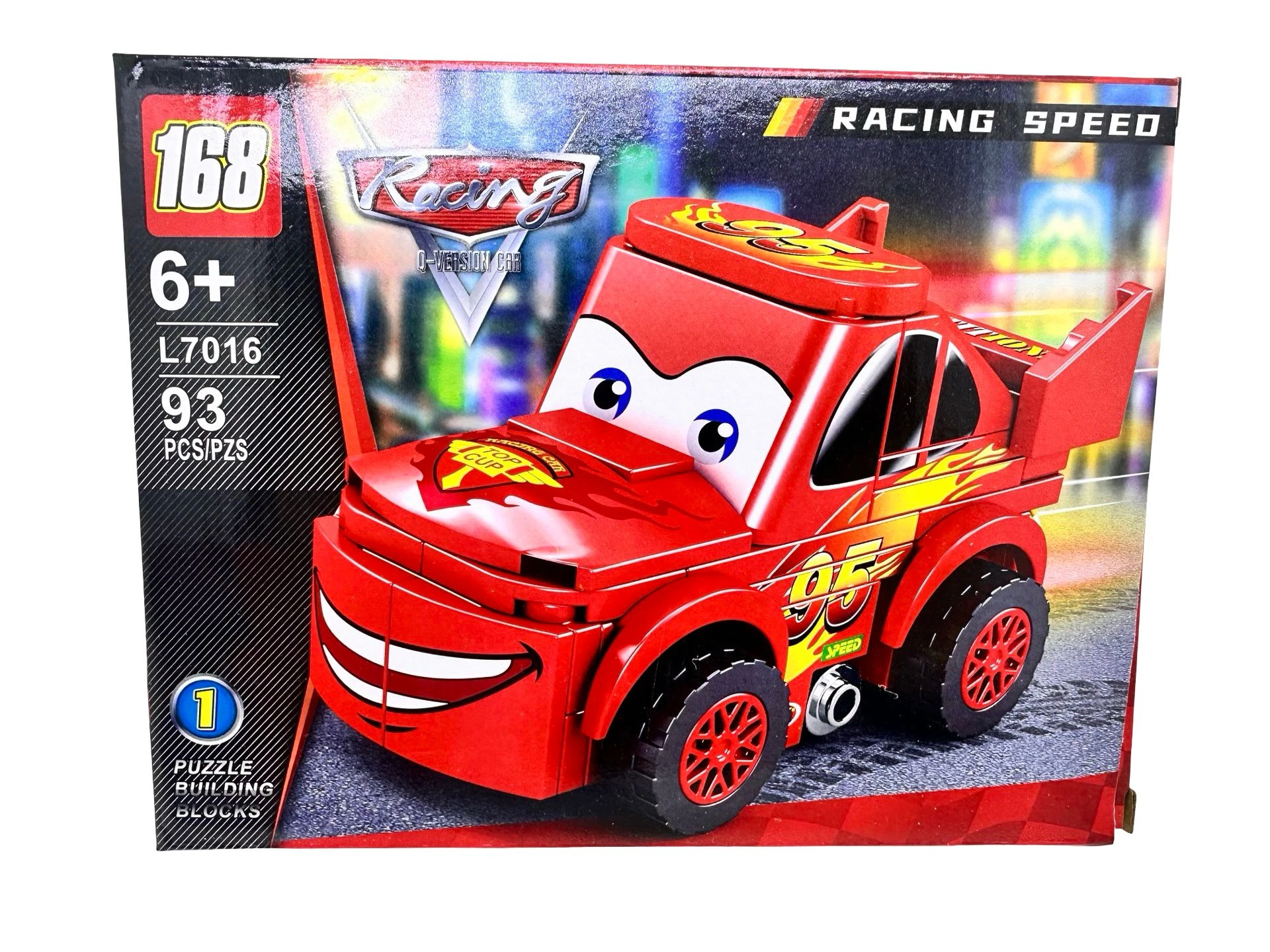Set constructie Fulger McQueen Racing Speed L7016 93 piese Set constructie Fulger McQueen Racing Speed L7016 93 piese