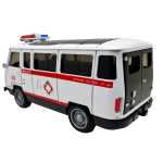 Macheta UAZ Ambulanta Metalica cu sunete, lumini, deschide usile 1/36 - imagine 7