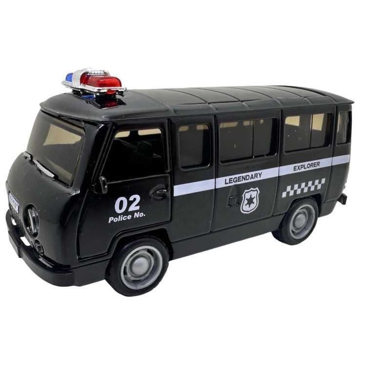 Macheta UAZ neagra Metalica cu sunete, lumini, deschide usile 1/36