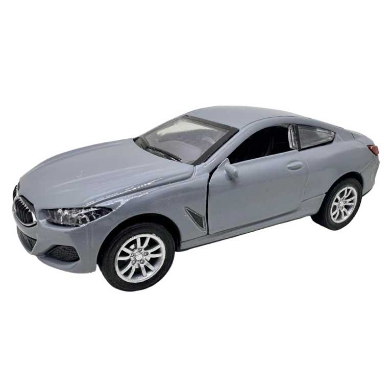 Macheta BMW M8 Coupe Gri 1:32 replica metal lumini si sunete, usi deschise
