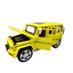 Macheta Mercedes G class galben 1:24 replica metal sunete si lumini, usi si capota deschise - imagine 8