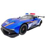 Macheta Masina Politie Aston Martin Walkyrie 1:22 replica metal lumini si sunete, usi deschise - imagine 4