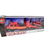 Macheta Camion Platforma Ford Transit Rescue + Masina Pompieri 1:64 Die-Cast