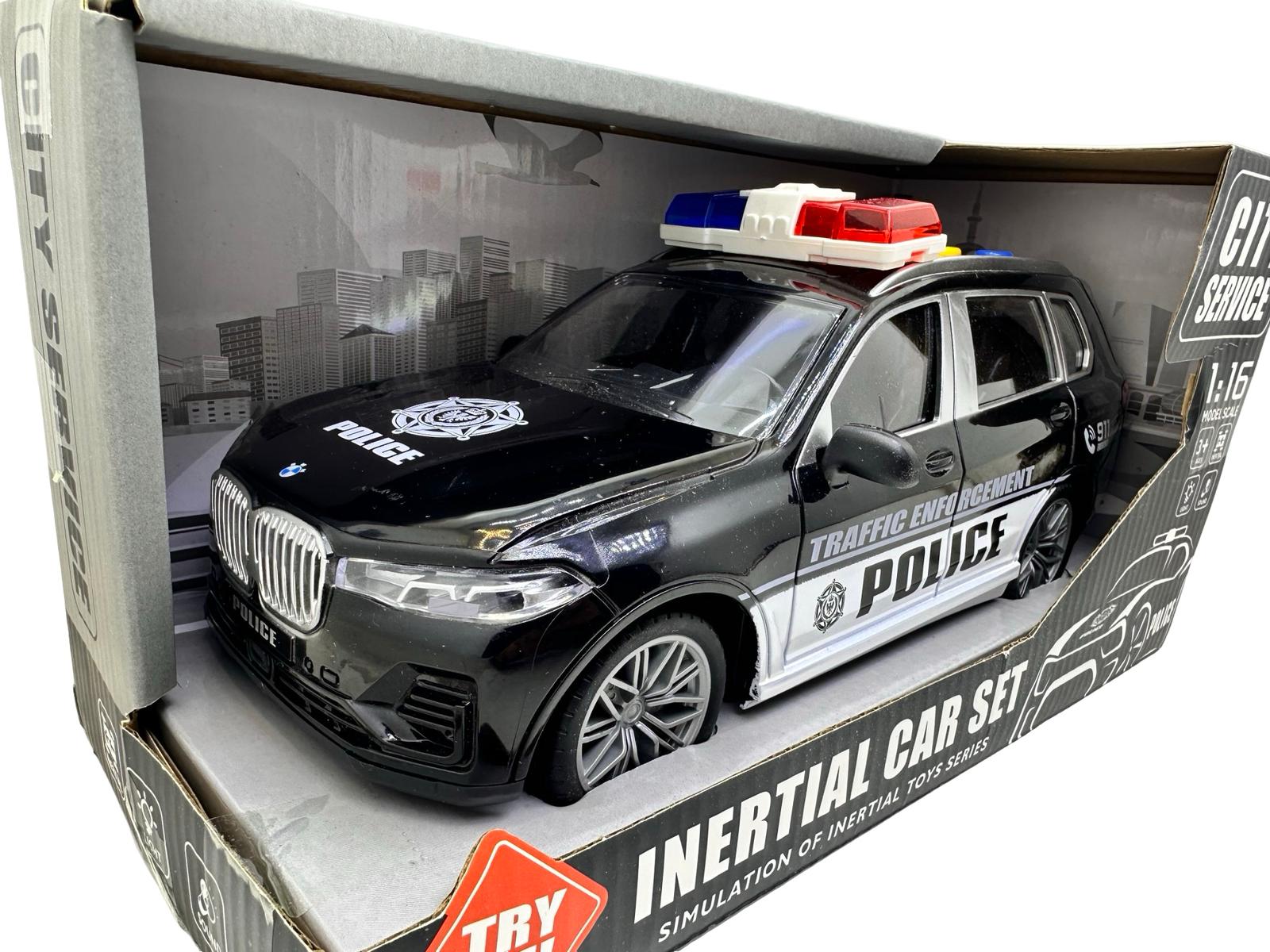 IMG-20251111-WA0163 Masinuta Politie Traffic Enforcement negru 1:16 cu lumini si sunete, motor inertial