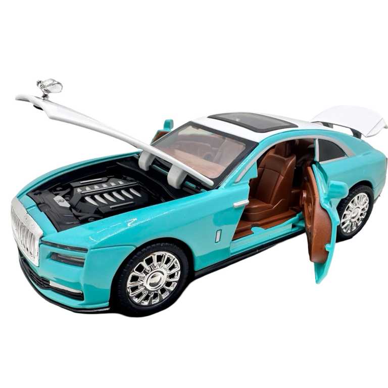 Macheta Rolls-Royce Wraith verde 1:32 – replica metal cu lumini, sunete si usi deschise