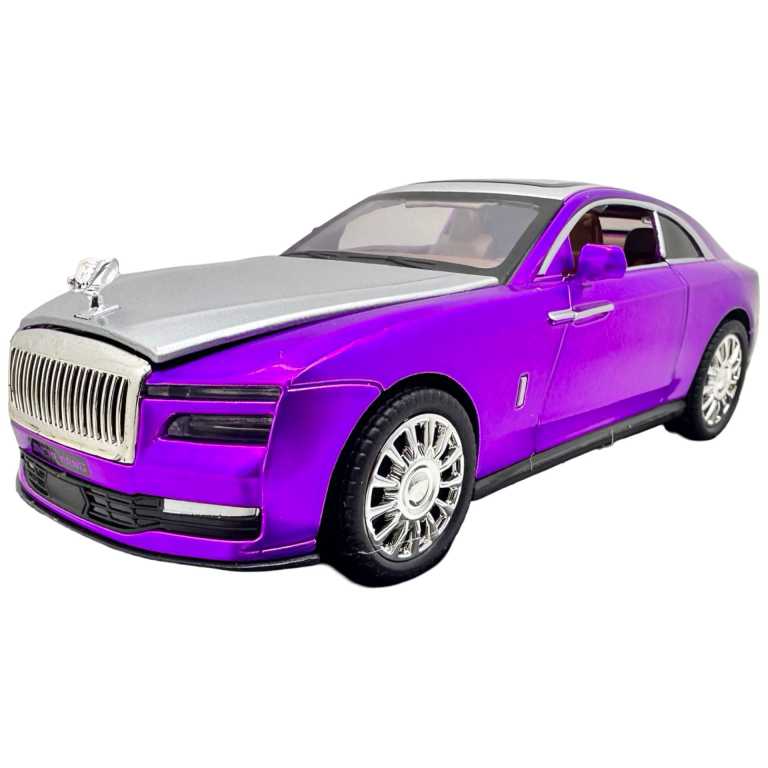Macheta Rolls-Royce Wraith mov 1:32 – replica metal cu lumini, sunete si usi deschise