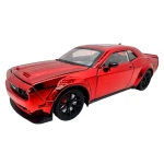 Macheta Dodge Challenger rosu cromat SRT 1:24 replica metal lumini si sunete, usi deschise