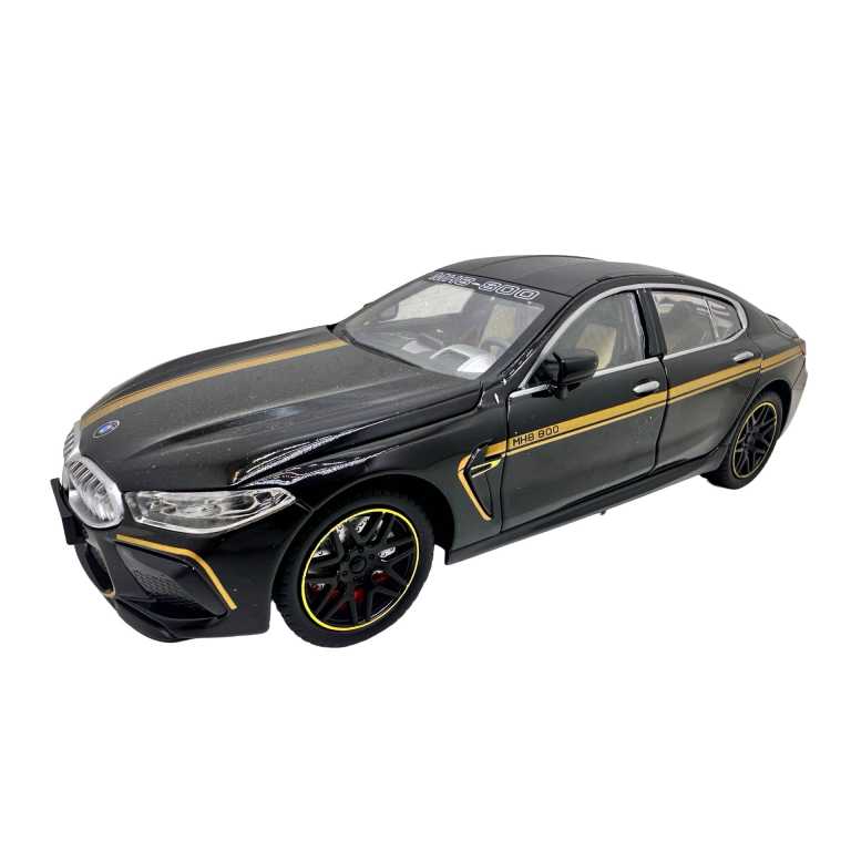 Macheta BMW M8 Gran Coupe negru MHB 800 1:32 replica metal lumini si sunete, usi deschise
