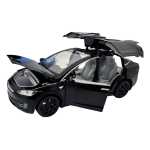 Macheta Tesla Model X neagra 1:22 replica metal cu radiocomanda, fum, lumini si usi functionale - imagine 4