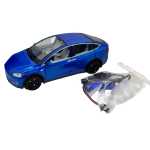 Macheta Tesla Model X albastru 1:22 replica metal cu radiocomanda, fum, lumini si usi functionale - imagine 4