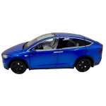 Macheta Tesla Model X albastru 1:22 replica metal cu radiocomanda, fum, lumini si usi functionale - imagine 5