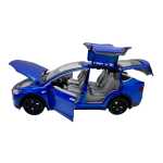 Macheta Tesla Model X albastru 1:22 replica metal cu radiocomanda, fum, lumini si usi functionale - imagine 9