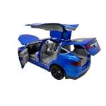 Macheta Tesla Model X albastru 1:22 replica metal cu radiocomanda, fum, lumini si usi functionale - imagine 10