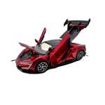 Macheta BYD U9 supercar rosu scara 1:32 replica metal lumini si sunete, usi deschise - imagine 8