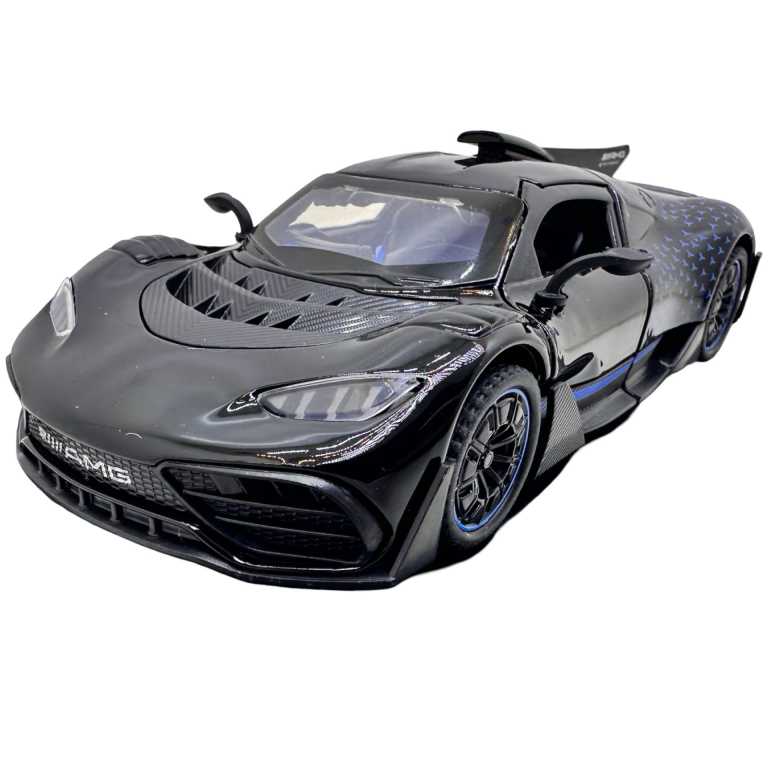 Macheta supercar Mercedes AMG ONE negru 1:32 replica metal lumini si sunete, usi fluture deschise