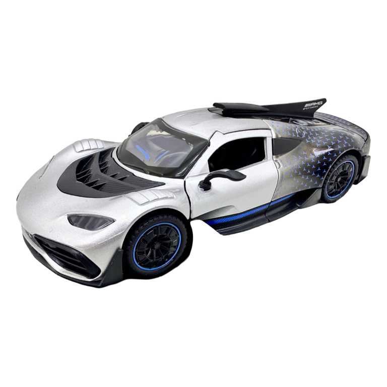 Macheta supercar Mercedes AMG ONE gri 1:32 replica metal lumini si sunete, usi fluture deschise