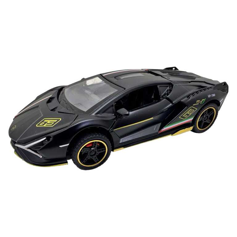 Macheta Lamborghini Sian negru LP-780 1:32 replica metal lumini si sunete, usi deschise