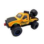 Masinuta Monster Truck galben metal cu usi si capota deschise, sunete si lumini, suspensii mari, 1:24 - imagine 3