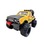Masinuta Monster Truck galben metal cu usi si capota deschise, sunete si lumini, suspensii mari, 1:24 - imagine 4