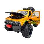 Masinuta Monster Truck galben metal cu usi si capota deschise, sunete si lumini, suspensii mari, 1:24 - imagine 7