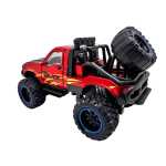 Masinuta Monster Truck rosu metal cu usi si capota deschise, sunete si lumini, suspensii mari, 1:24 - imagine 5