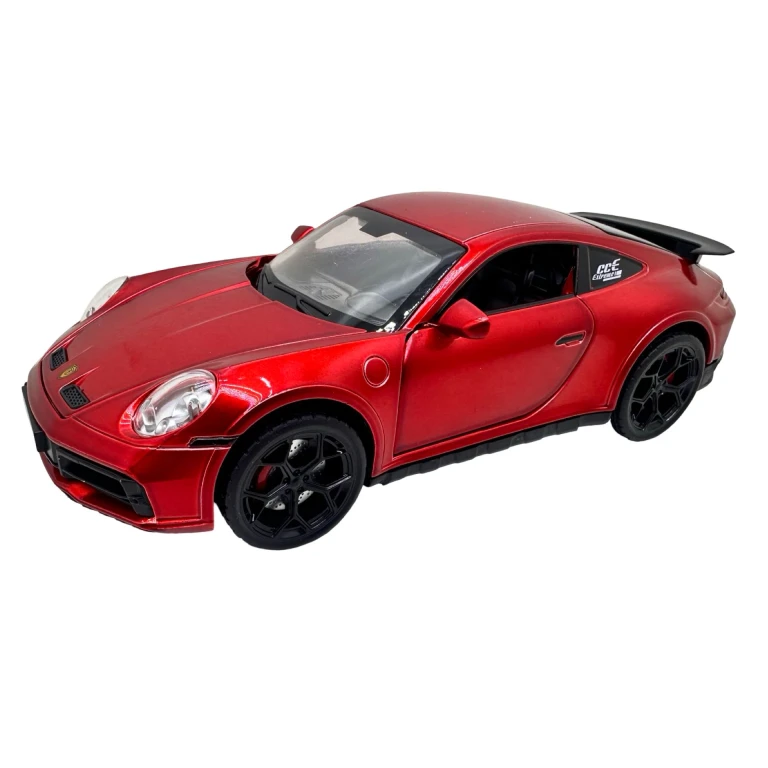 Macheta Porsche Turbo rosu scara 1:22 cu lumini, sunete si efect de aburi