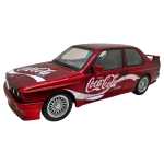 Macheta BMW E30 M3 Coca-Cola 1:24 replica metal lumini si sunete, deschide usile si capotele