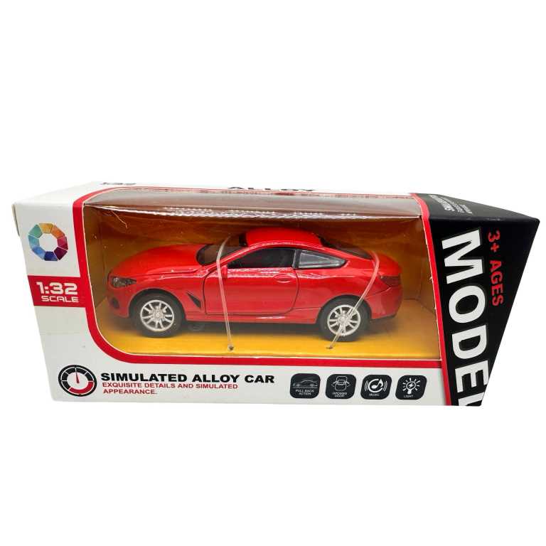 Macheta BMW M8 rosu 1:32 – Replica Metalica cu Sunete si Lumini, Usi Deschise