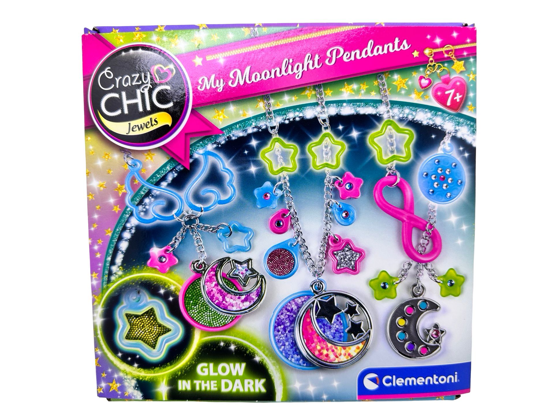 Set Crazy Chic Coliere Stralucitoare My Moonlight Pendants Clementoni 7+ Set Crazy Chic Coliere Stralucitoare My Moonlight Pendants Clementoni 7+