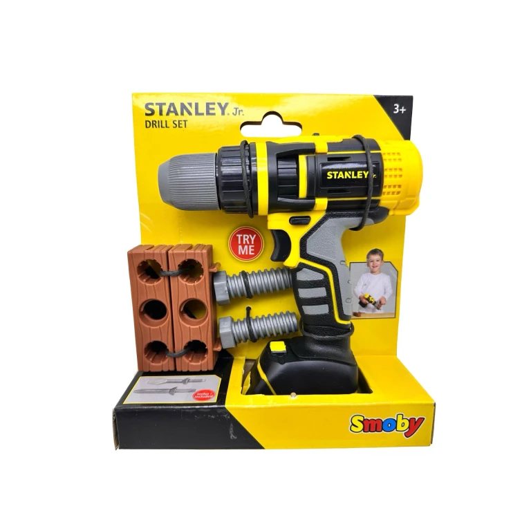 Set Bormasina Jucarie Stanley Jr Smoby cu accesorii 3+
