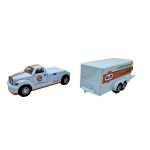 Macheta Camioneta Gulf cu remorca transport masini 1:38 - imagine 4