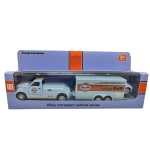 Macheta Camioneta Gulf cu remorca transport masini 1:38 - imagine 6