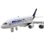 Macheta metal avion Airbus A380 cu lumini si sunete 25cm