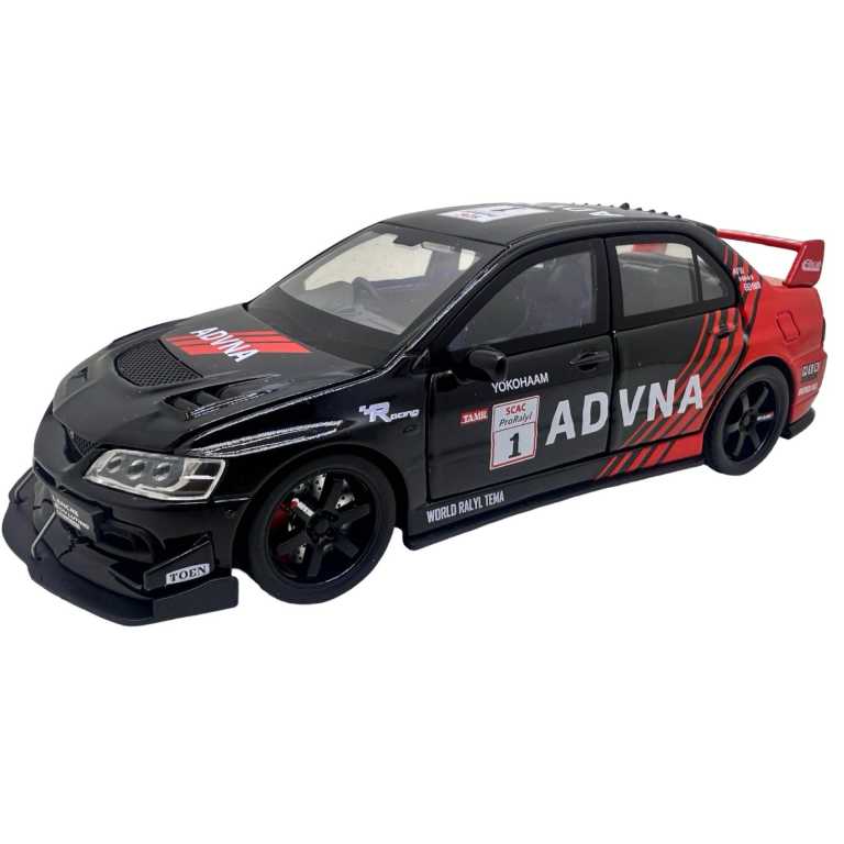Macheta Lancer Evolution IX Rally 1:32 replica metal lumini si sunete usi capota si portbagaj deschise