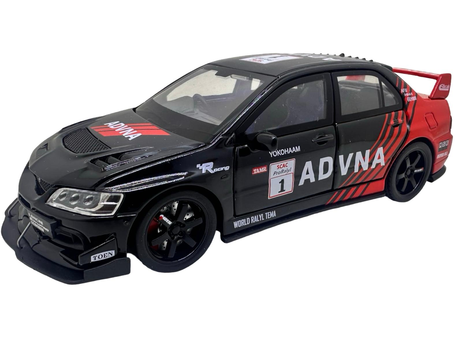 IMG-20251209-WA0077 Macheta Lancer Evolution IX Rally 1:32 replica metal lumini si sunete usi capota si portbagaj deschise